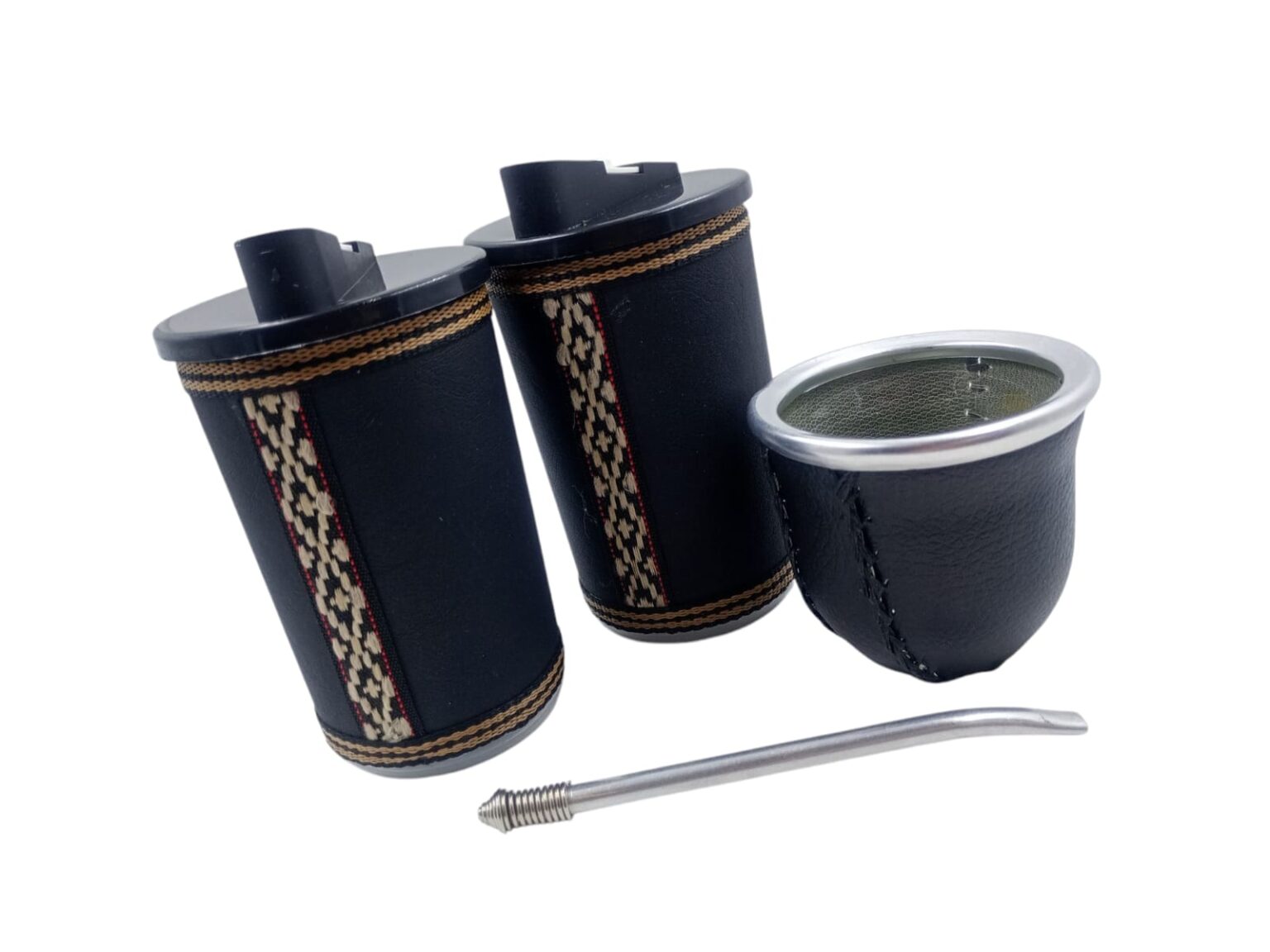 Set matero mate + azucarero y yerbero + bombilla