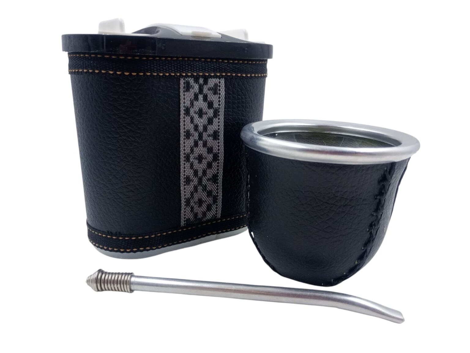 Set matero mate + azucarero y yerbero +bombilla