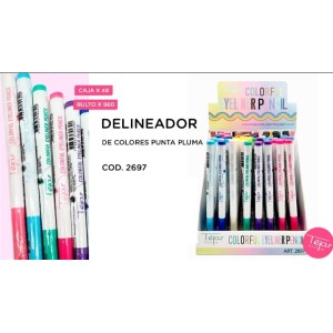 Delineador de colores punta pluma