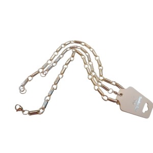 cadena + pulsera en acero blanco