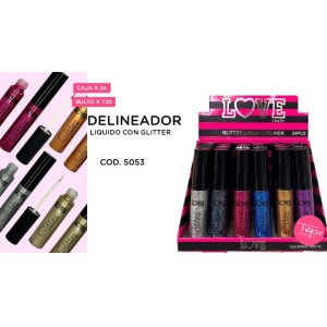 Delineador liquido con glitter