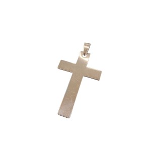 dije de cruz en acero blanco