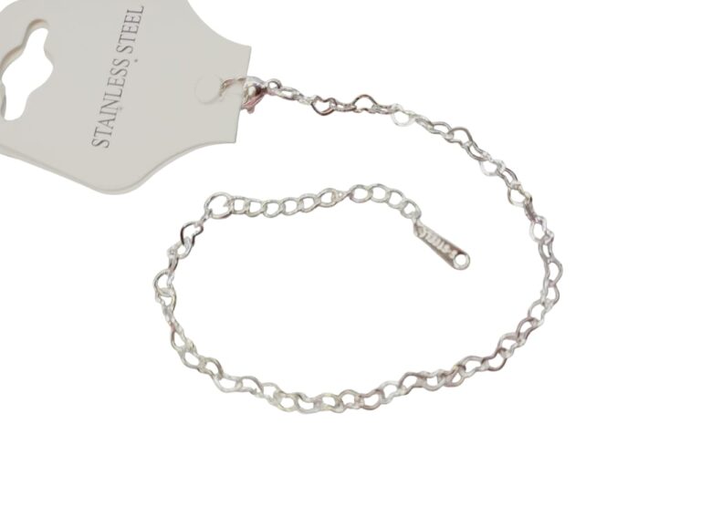 pulcera de corazones en acero blanco