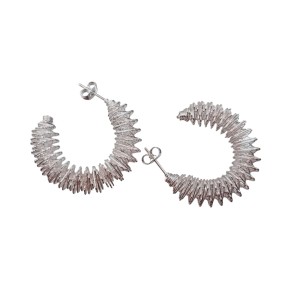 aritos en espiral en acero blanco