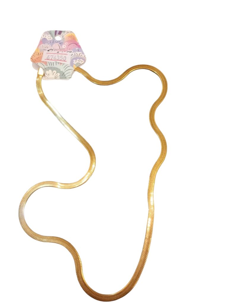 Cadena cola de rata chata en acero dorado