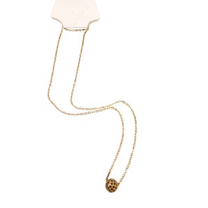 Collar con dije dona y strass en acero dorado