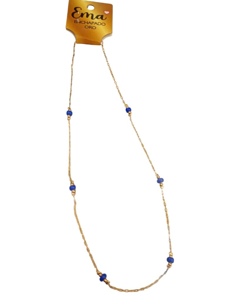 collar destellos azules enchapadas en oro