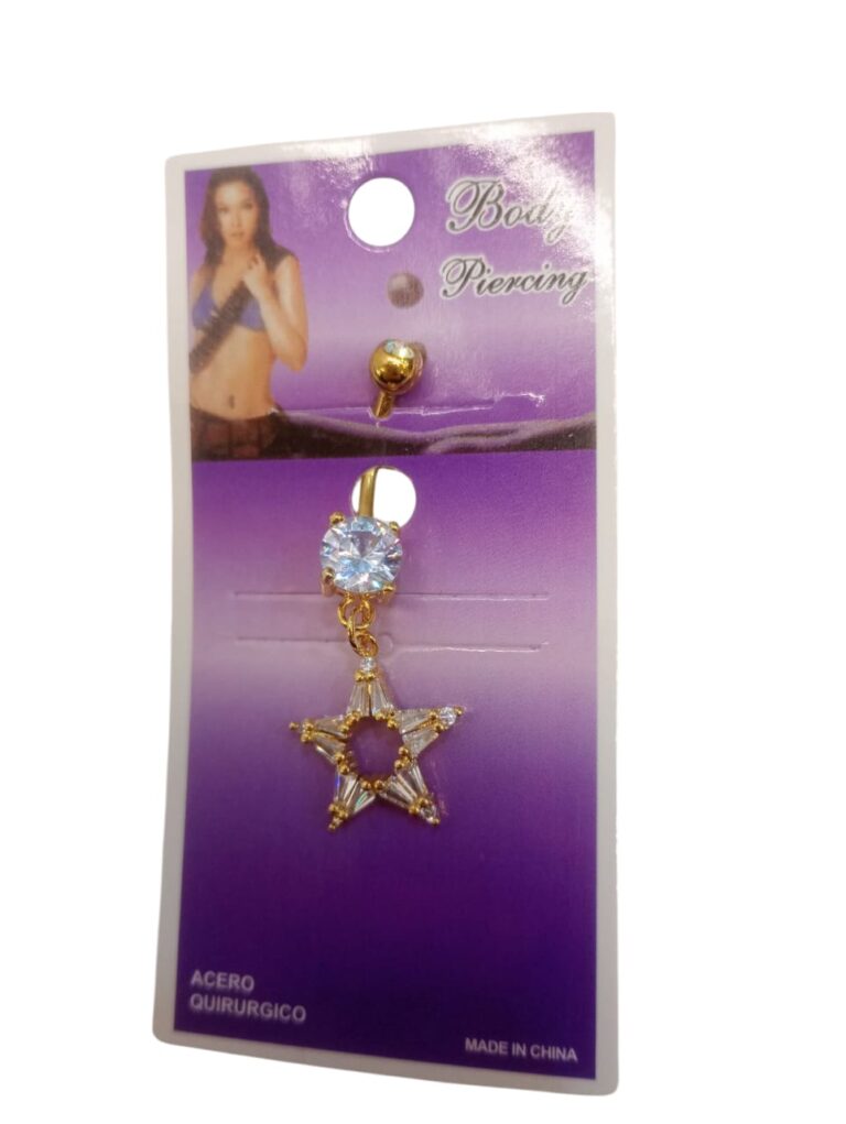 Piercing ombligo en acero dorado - Imagen 2