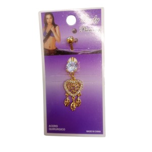Piercing ombligo en acero dorado