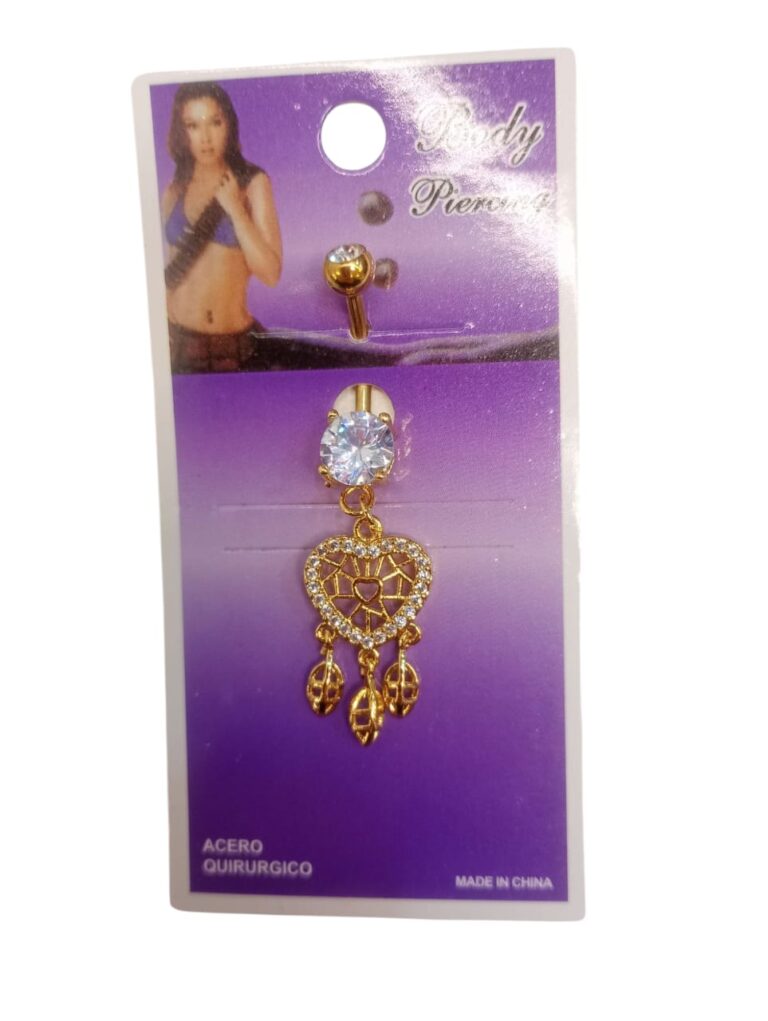 Piercing ombligo en acero dorado