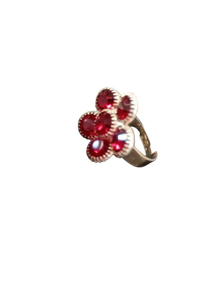 Anillo vintage con strass de acero blanco y dorado - Imagen 3