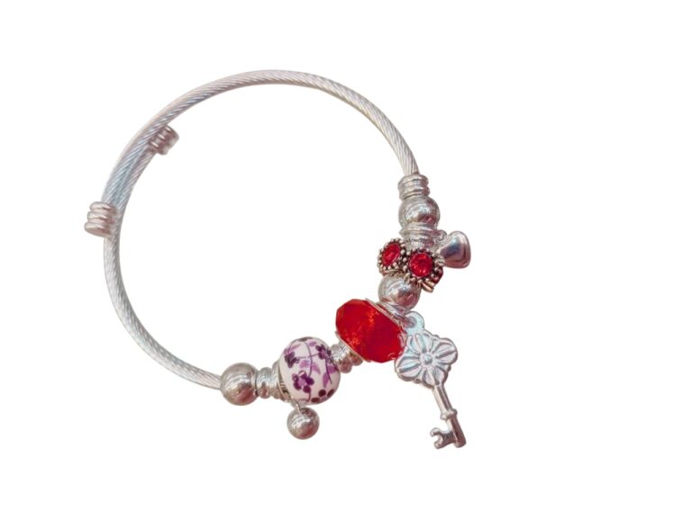 Pulseras con dijes en acero blanco varios modelos