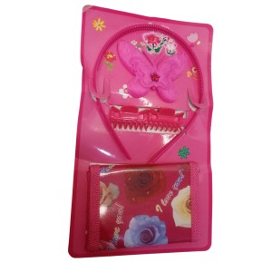 Set de nena vincha+travitas+billetera