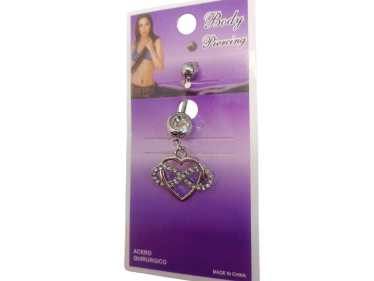 Piercing ombligo en ecero blanco