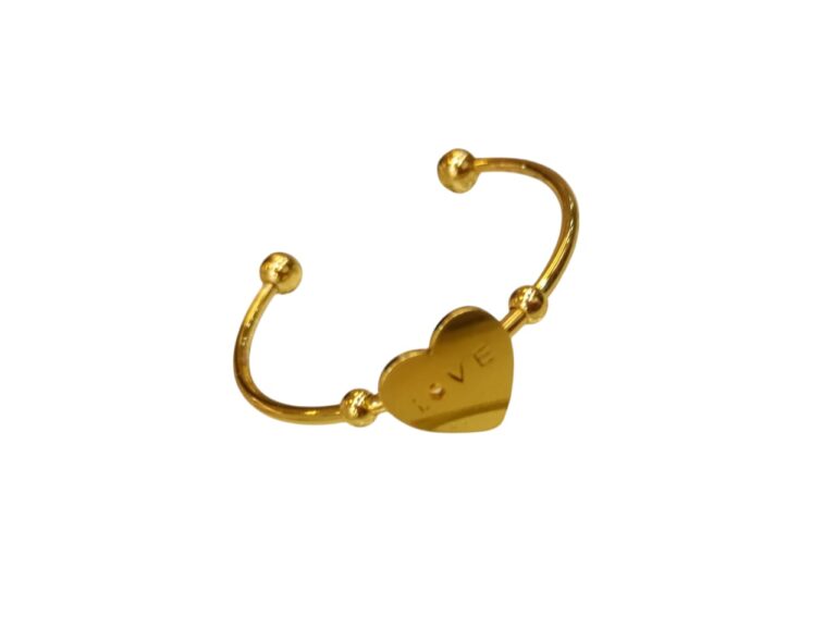 Set de nena de pulcera+collar+aritos en acero dorado - Imagen 2