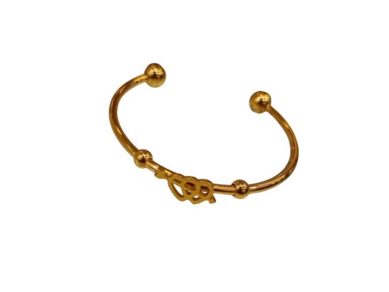 Set de nena de pulcera+collar+aritos en acero dorado - Imagen 4