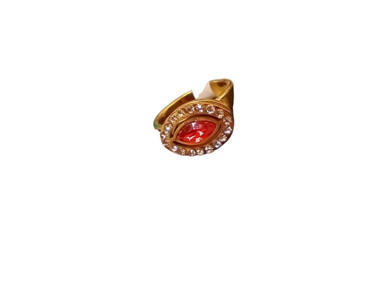 Anillos ojo turco de strass de acero dorado - Imagen 3
