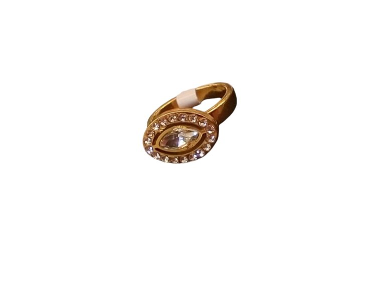Anillos ojo turco de strass de acero dorado - Imagen 4