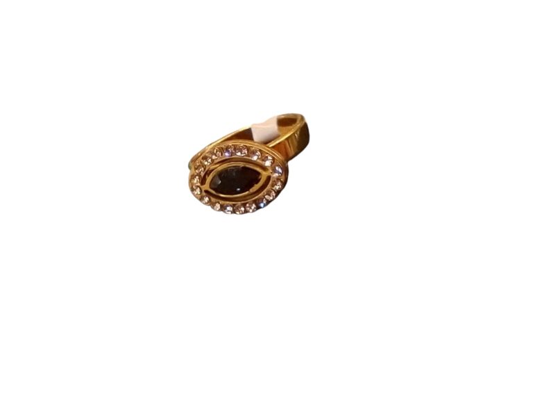 Anillos ojo turco de strass de acero dorado - Imagen 5