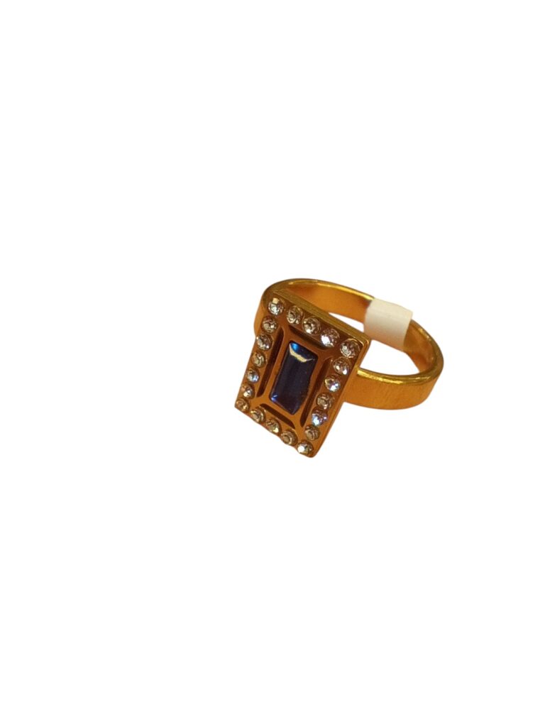Anillos guarda grieta de acero dorado con strass - Imagen 4