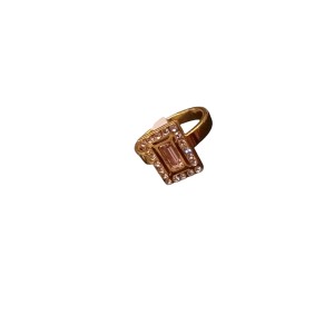 Anillos guarda grieta de acero dorado con strass