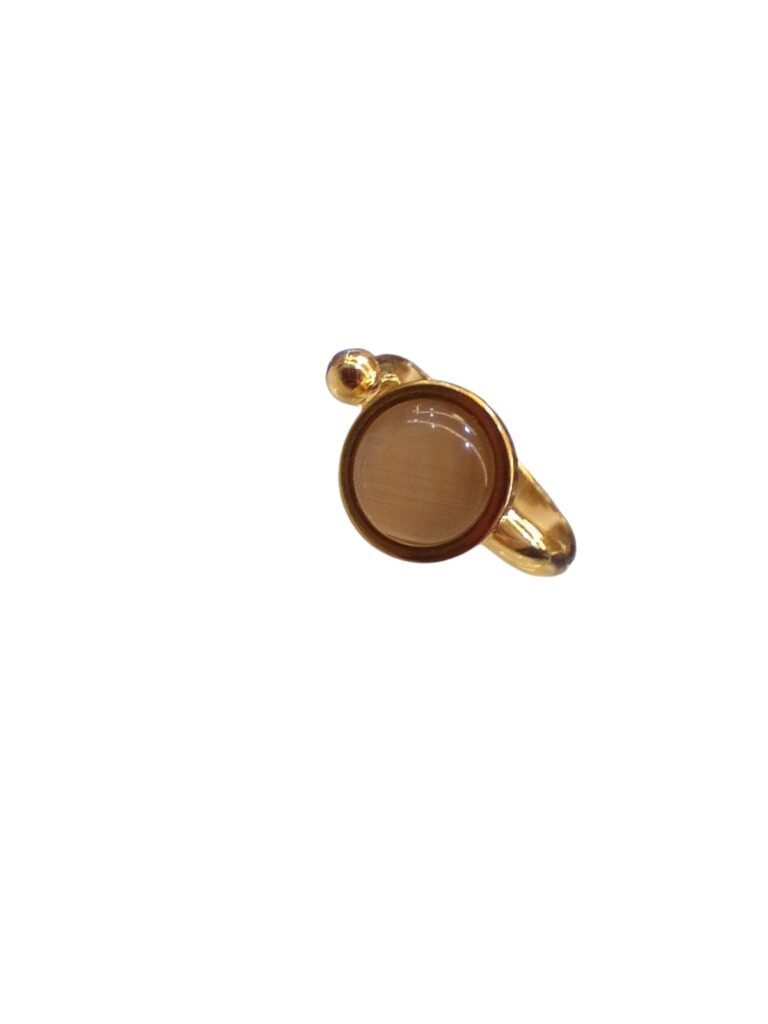 Anillos luna de acero dorado - Imagen 2