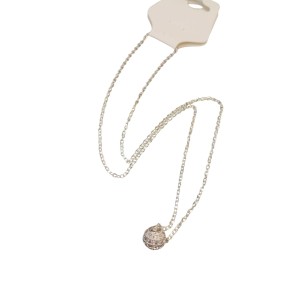 cadena con dije en stras acero blanco