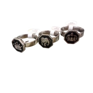 Anillos vintage de acero blanco