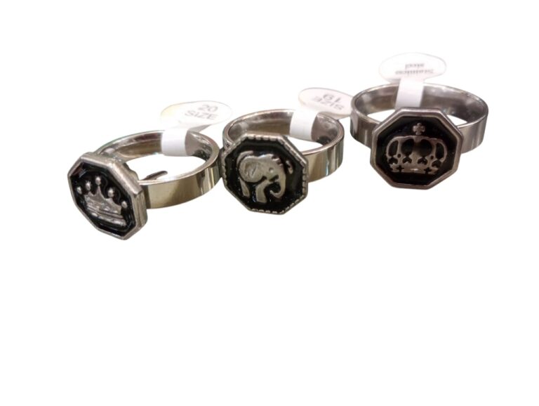 Anillos vintage de acero blanco