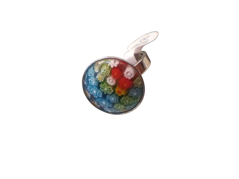 Anillo micro mosaico de acero blanco - Imagen 2