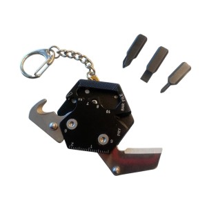 Llavero multiherramienta con regla llave hexagonal de bolsillo