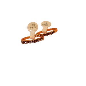 Anillos de acero dorado con strass