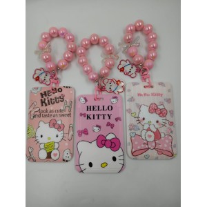 PORTA SUBE / TARJETA CON PULSERA DE HELLO KITTY