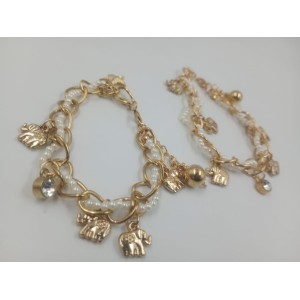 PULSERAS CON DIJES Y PERLAS PARA COMBINAR Y COMPARTIR C/U