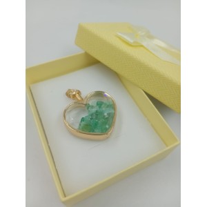 DIJE DE CORAZON CON PIEDRAS NATURALES