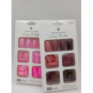 CAJA DE UÑAS POSTIZAS X96 UNIDADES