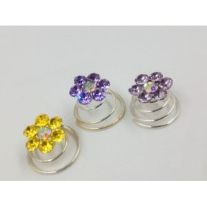 HORQUILLAS ESPIRAL CON STRAS X12 UNIDADES