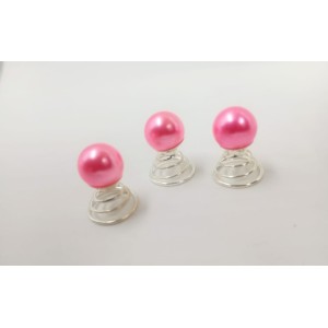 HORQUILLAS ESPIRAL CON PERLAS X12 UNIDADES