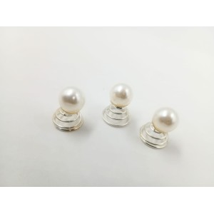 HORQUILLAS ESPIRAL CON PERLAS X12 UNIDADES