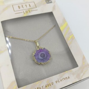 COLLAR PIEDRA NATURAL CUARZO LILA