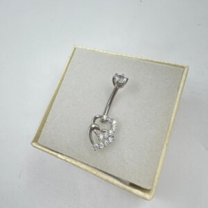 PIERCING OMBLIGO CORAZON DOBLE