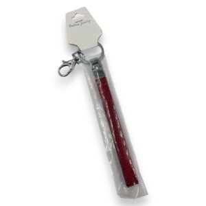 LLAVERO CINTA STRAS ROJO ES25442