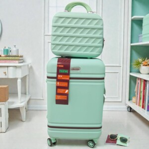 SET VALIJA + MALETIN VERDE AGUA