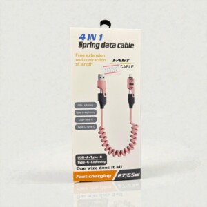Cable de Datos 4 en 1 Tipo Resorte (65W)