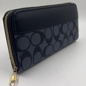 BILLETERA 1 CIERRE ESTAMPADA NEGRA