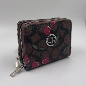 BILLETERA DOBLE ESTAMPADA CEREZA CHOCOLATE