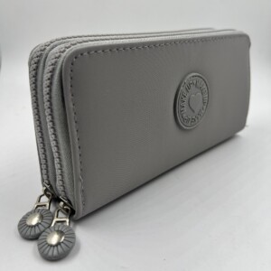 BILLETERA DOBLE CIERRE LISA GRIS