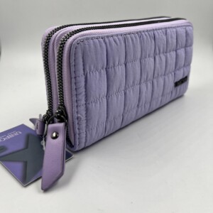 BILLETERA DOBLE TEXTURADA LILA
