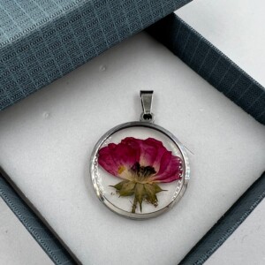 DIJE ACERO FLOR ENCAPSULADA