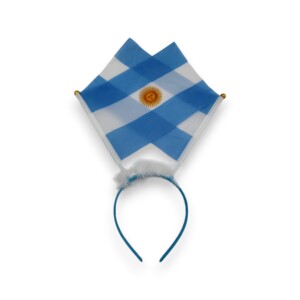Vincha Argentina con Banderas y Plumas